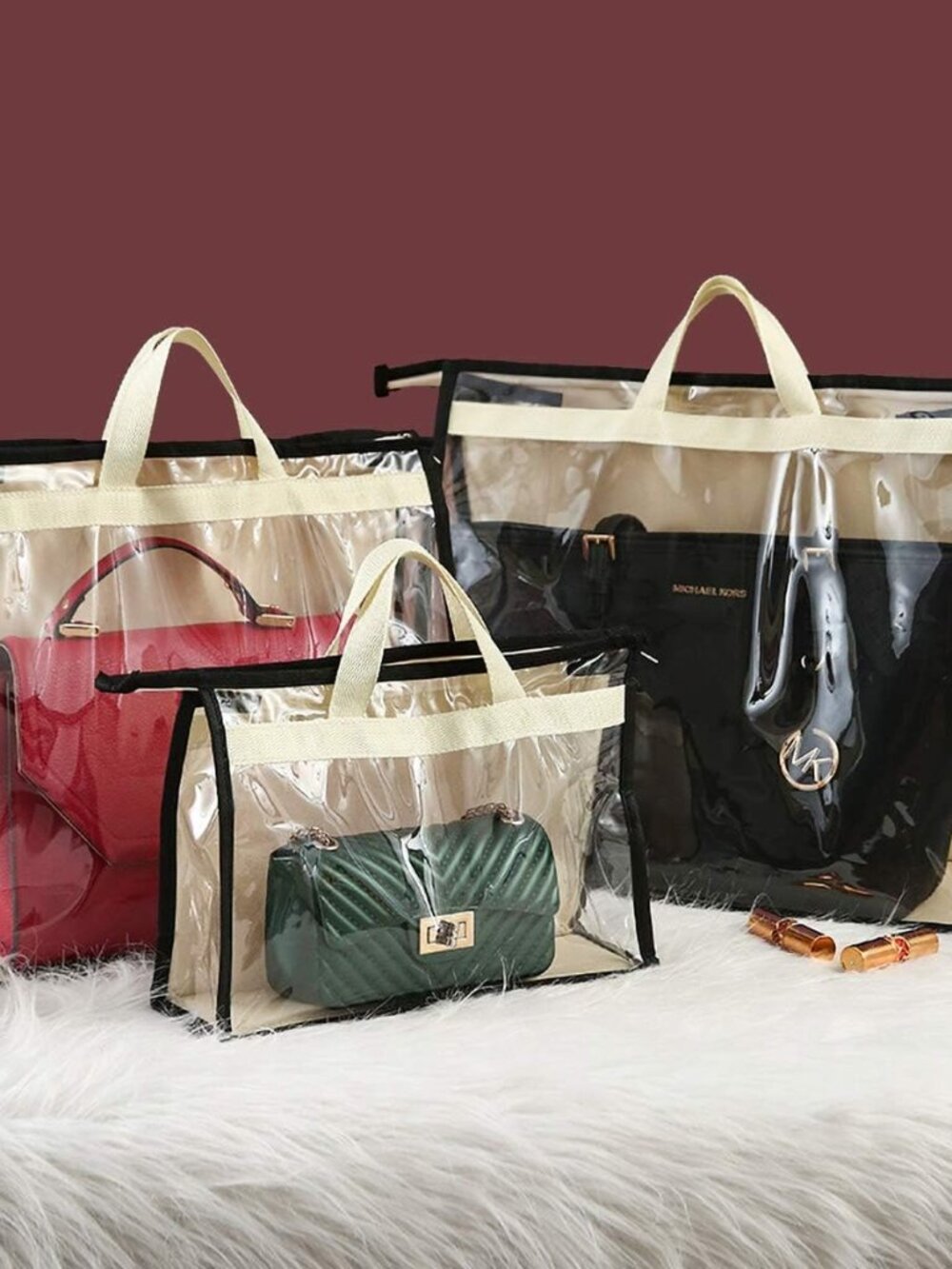 LIKE NEW! CINPIUK Clear Closet Storage Bags (SET OF 2!)